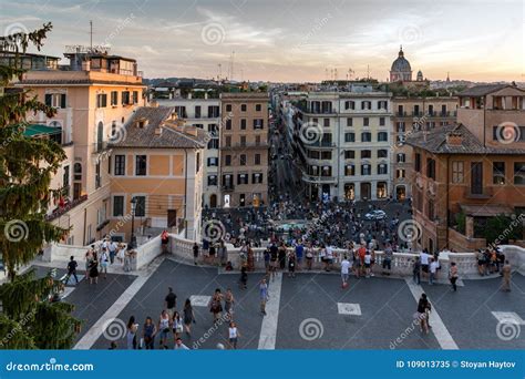 Amazing Sunset View of Spanish Steps and Piazza Di Spagna in City of Rome, Italy Editorial Image ...