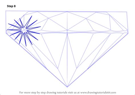 Learn How to Draw a Diamond (Everyday Objects) Step by Step : Drawing ...