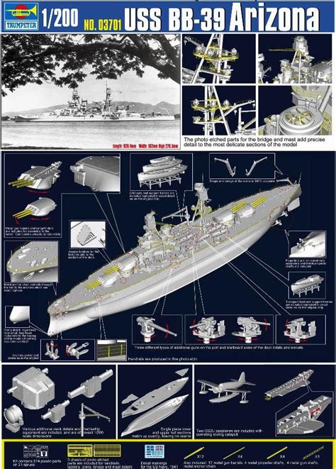 Battleship Model Kit - USS Arizona 1/200