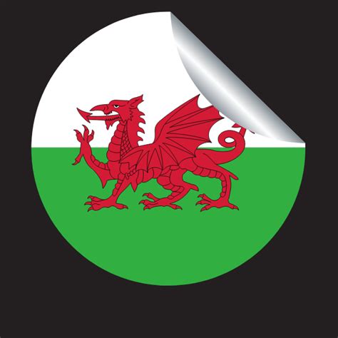 Flag of Wales in a peeling sticker | Free SVG