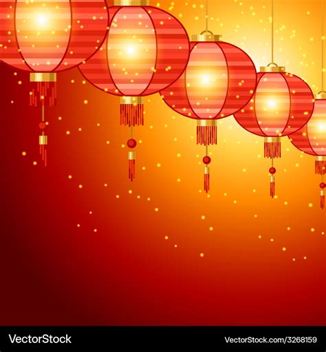 Chinese new year background design with lanterns Vector Image