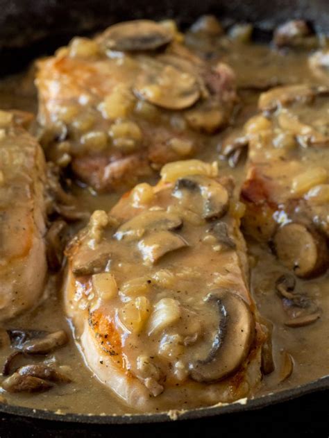 Skillet Pork Chops With Mushroom Gravy | Recipe | Skillet pork chops ...