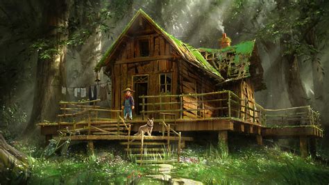 ArtStation - forest hut