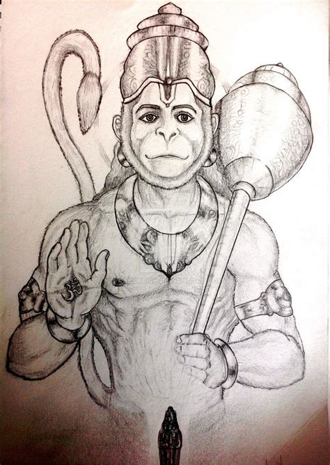 Hanuman Sketch at PaintingValley.com | Explore collection of Hanuman Sketch