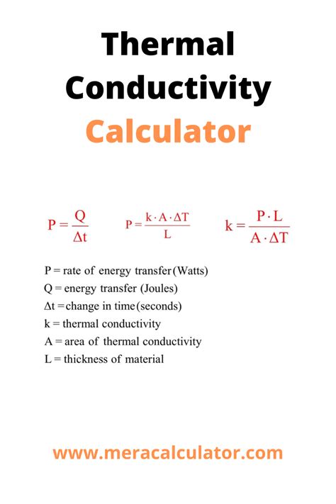 Thermal Conductivity Calculator | Thermal, Thermodynamics, Physics