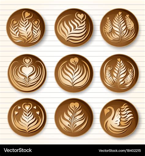 Latte art coffee Royalty Free Vector Image - VectorStock