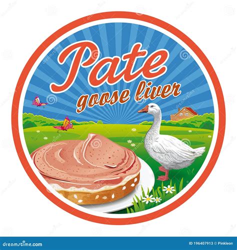 Round Label for Goose Liver Pate Stock Illustration - Illustration of drawing, design: 196407913