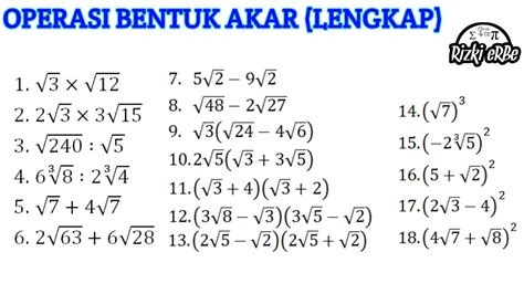 Operasi Bentuk Akar Kelas 9 Dunia Sosial - Riset