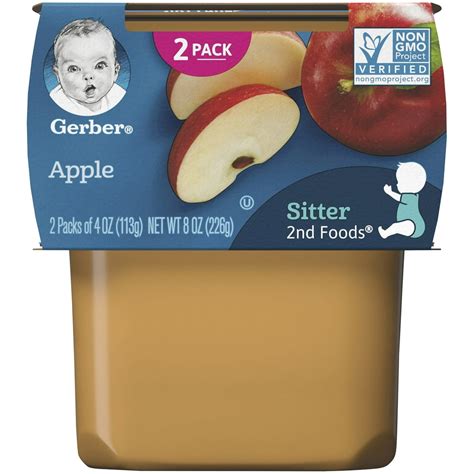 (Pack of 8) Gerber 2nd Foods Apple Baby Food, 2-4 oz Tubs - Walmart.com ...