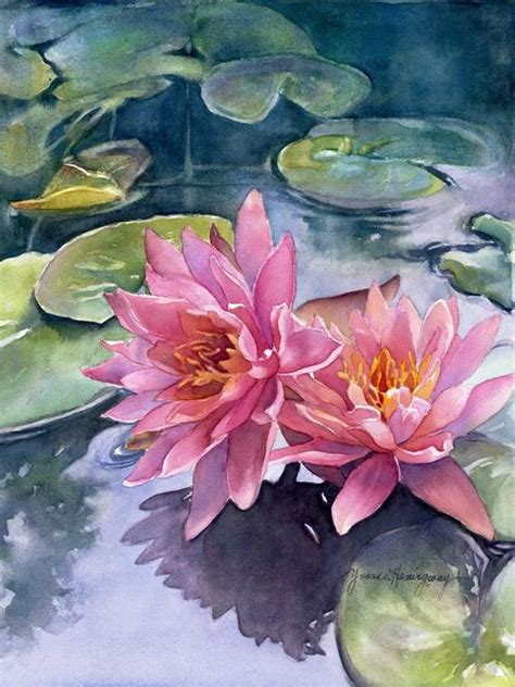 Lotus Flowers- Fine Art Giclée Reproduction of my Original Watercolor ...