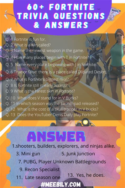 60+ Fortnite Trivia Questions & Answers | Trivia questions, Trivia questions and answers, Trivia