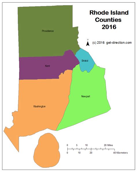 Map of Rhode Island Counties