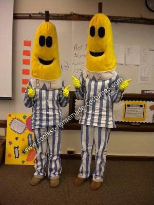 Coolest Bananas in Pajamas DIY Couple Halloween Costume | Funny couple halloween costumes ...