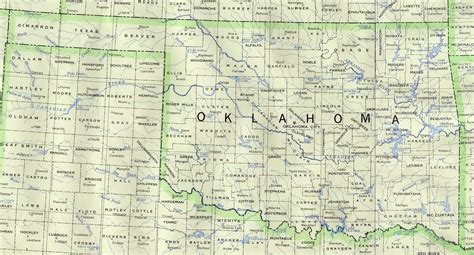 Detailed map of Oklahoma state. Oklahoma state detailed map | Vidiani.com | Maps of all ...