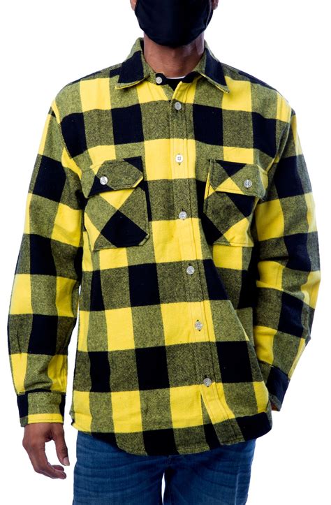 ROTHCO Heavyweight Plaid Flannel Shirt 4649-YELLOW - Shiekh