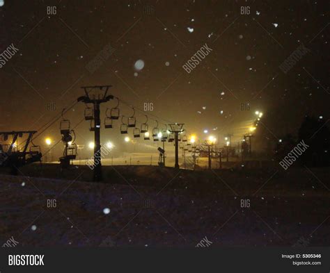 Ski Lift Night Image & Photo (Free Trial) | Bigstock