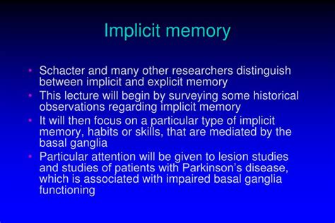 PPT - Implicit memory PowerPoint Presentation, free download - ID:4492367