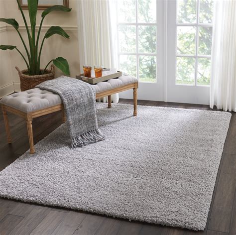 Malibu Shag Solid Silver Grey Area Rug - Walmart.com - Walmart.com