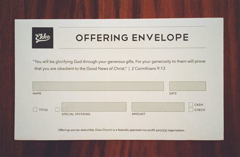 Ekko Church Offering Envelope Design | Church, Church branding, Church graphic design