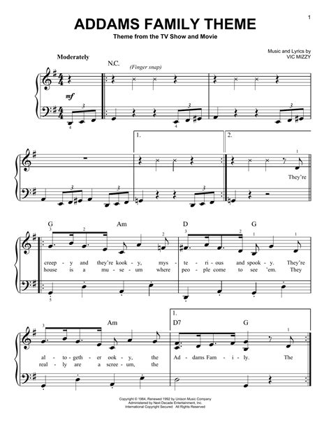 The Addams Family Theme | Sheet Music Direct