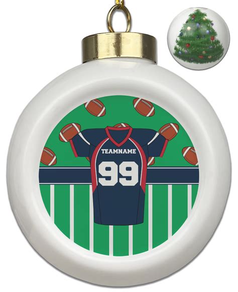 Football Jersey Ceramic Ball Ornament - Christmas Tree (Personalized ...