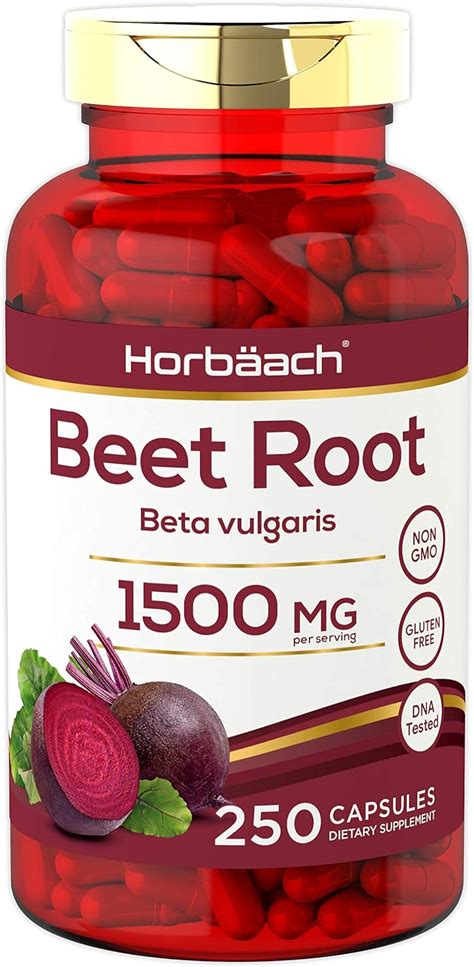 Beet Root Powder Capsules 1500mg | 250 Pills | Herbal Extract | Gluten Free, Non-GMO Supplement ...