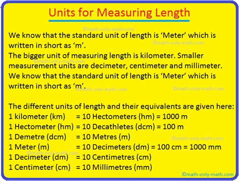 Units for Measuring Length | Standard Units of Length |Kilometre Metre