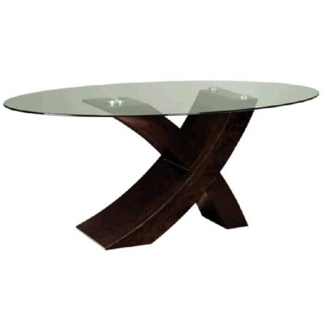 Amazon.com - Xavier Oval Glass Top Dining Table