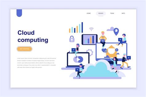 Landing page template of cloud computing 260824 Vector Art at Vecteezy