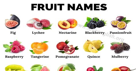 100+ Fruit Names from Around the World - Love English