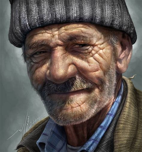 Old Man Face Painting at PaintingValley.com | Explore collection of Old ...