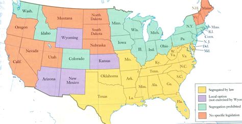 Maps of Segregation in America: - Jim Crow Laws