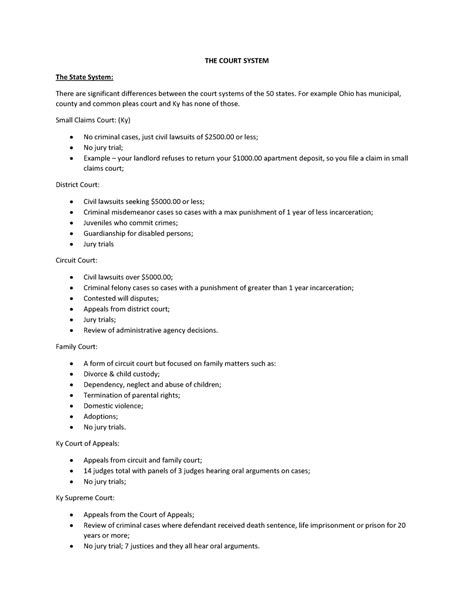 Court System- State Courts- Lecture Notes - THE COURT SYSTEM The State System: There are ...