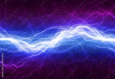 Blue and purple electric lighting, electrical background Stock ...