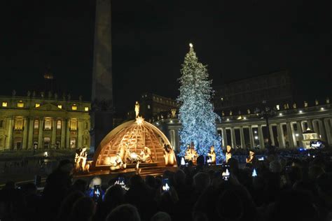 Pope unveils Vatican Christmas tree, urging Christians to ‘stay rooted ...