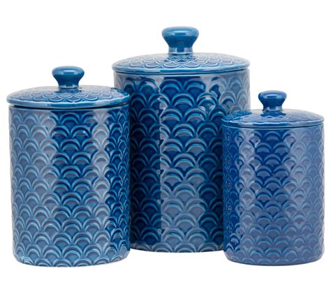 10 Strawberry Street 3-Piece Ceramic Ocean Canister Set - QVC.com ...