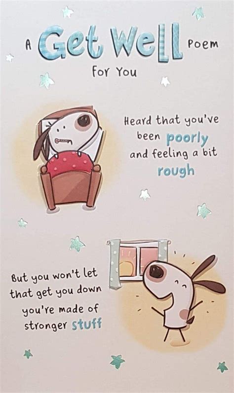 Get Well Card - A Poem For You & Cartoon Dogs | Get well poems, Get ...