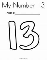 My Number 13 Coloring Page  Twisty Noodle sketch template
