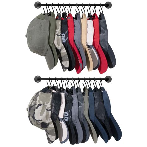 Buy Mkono Hat Rack for Wall Baseball Cap Organizer Hanger with 20 Hooks ...