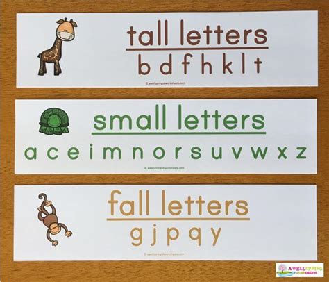 Tall, Small and Fall Letters | A Wellspring of Worksheets