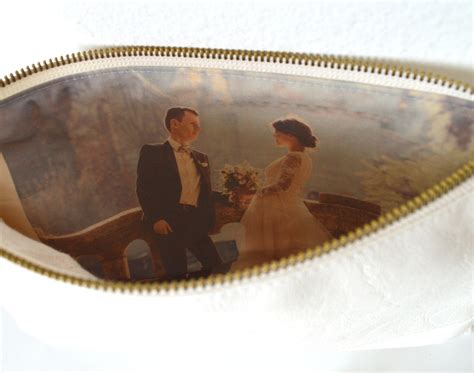 White Personalized Foldover Clutch Purse, Photo Purse - Etsy