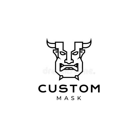 Evil Mask Custom Logo Design Vector Stock Vector - Illustration of ...