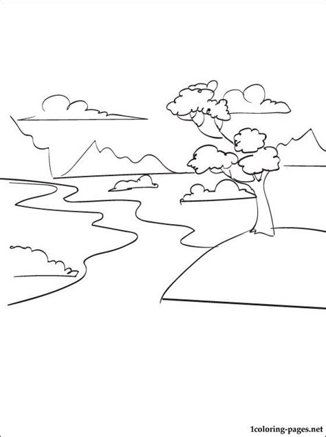 River coloring page | Dibujos para colorear paisajes, Dibujos para ...