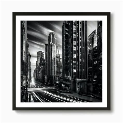 Cityscape In Black And White Art Print by Noctarius - Fy