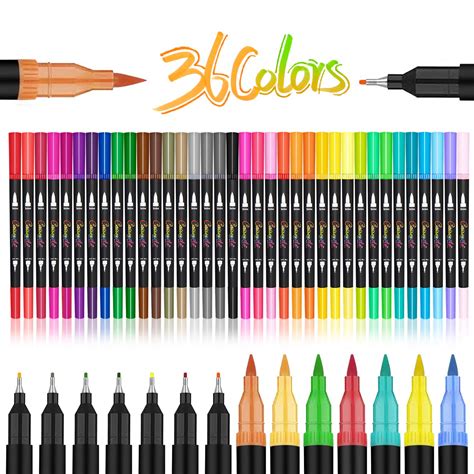 Buy CAISEXILE Duo Tip Pens,36 Color Art Markers Set,72 Nibs Fine and Brush Tip for Kids Adult ...