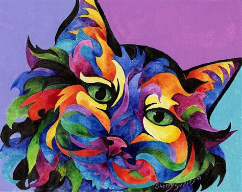 Mardi Gras Cat by Sherry Shipley | Cat art print, Cat art, Cat art ...