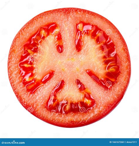 Tomato Slice Isolated on White Background, Top View Stock Photo - Image of tomato, vegetarian ...