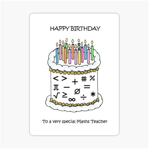 "Happy Birthday to Maths Teacher" Sticker for Sale by KateTaylor ...