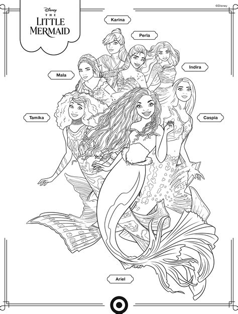 The Little Mermaid live action movie 2023 coloring pages with Ariel Halle Bailey - YouLoveIt.com