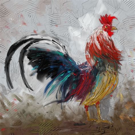 Rooster | Corel painter, Digital painting, Painting